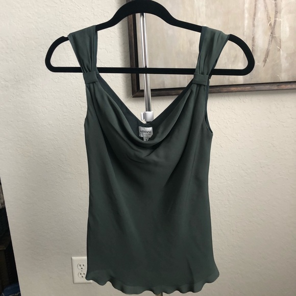 Hunter Green Armani Silk Tank - Picture 1 of 4